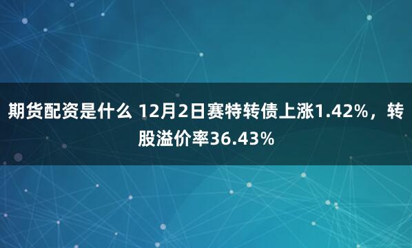 期货配资是什么 12月2日赛特转债上涨1.42%，转股溢价率36.43%