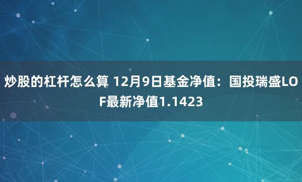 炒股的杠杆怎么算 12月9日基金净值：国投瑞盛LOF最新净值1.1423