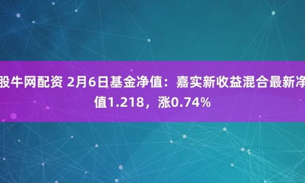 股牛网配资 2月6日基金净值：嘉实新收益混合最新净值1.218，涨0.74%